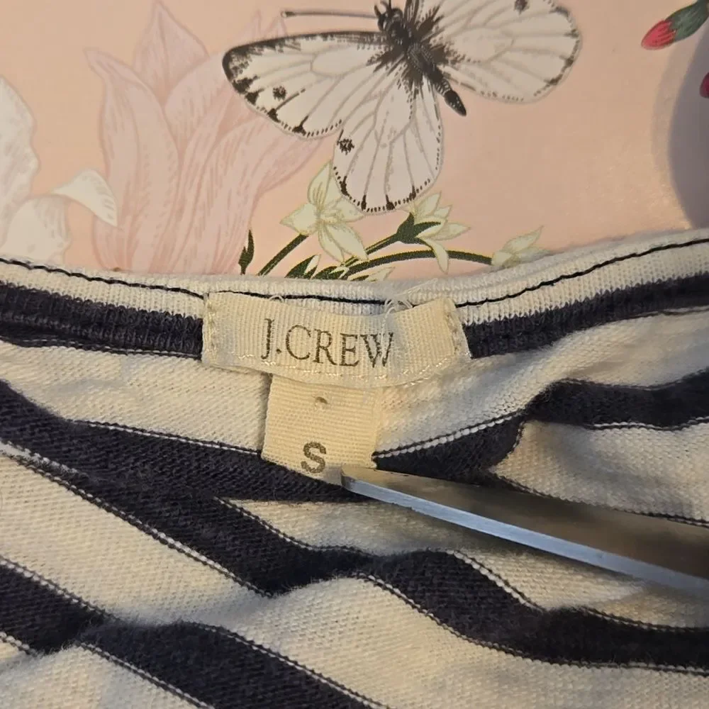 J. Crew Navy and White Striped Beach Dress